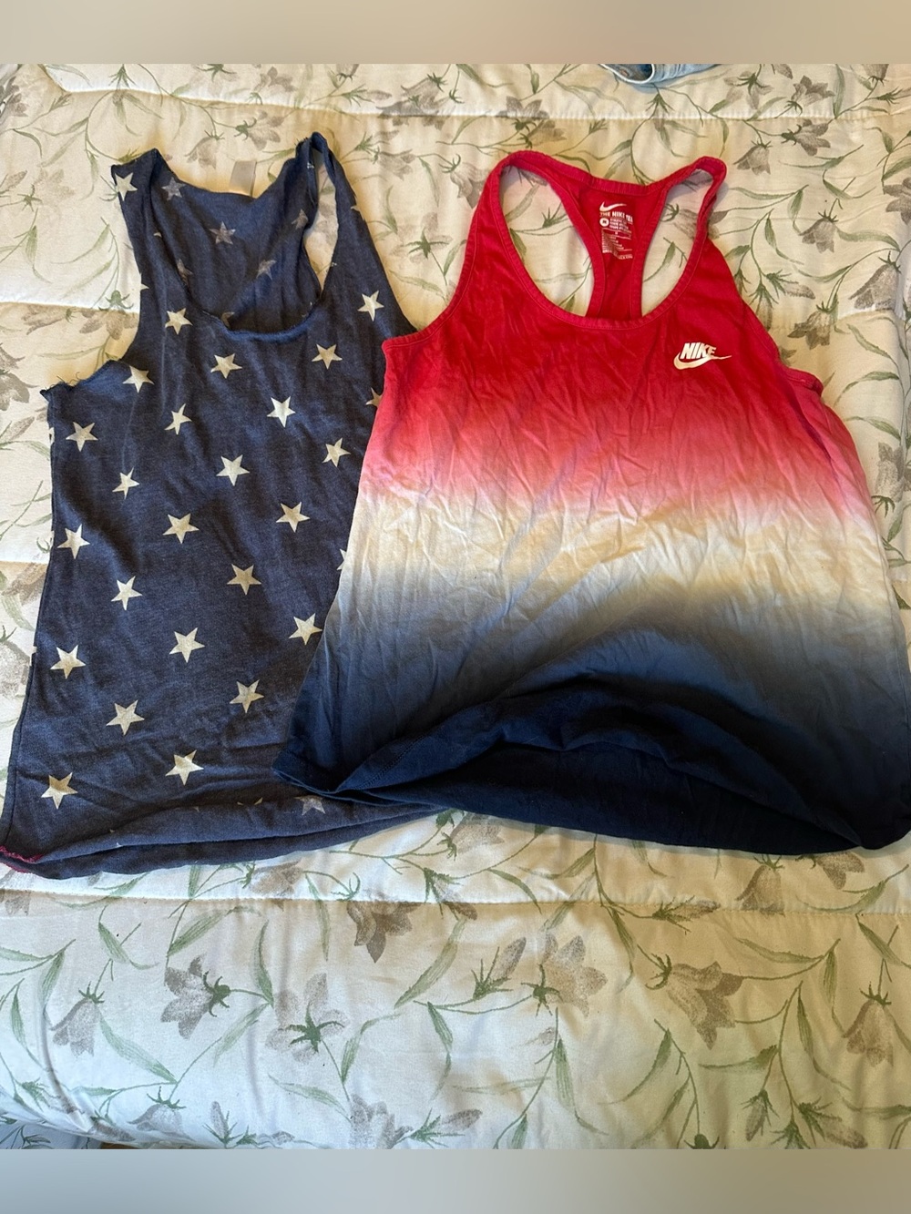 Nike Red White Blue Ombre Racerback Tank Top and CrossFit Blue Star Tank Top